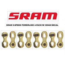 SRAM PowerLink Chain Connector 9-speed Gold Chain Link w/ SRAM DECAL - Available in 2-PACK and 4-PACK (2) - B077CYBSHK